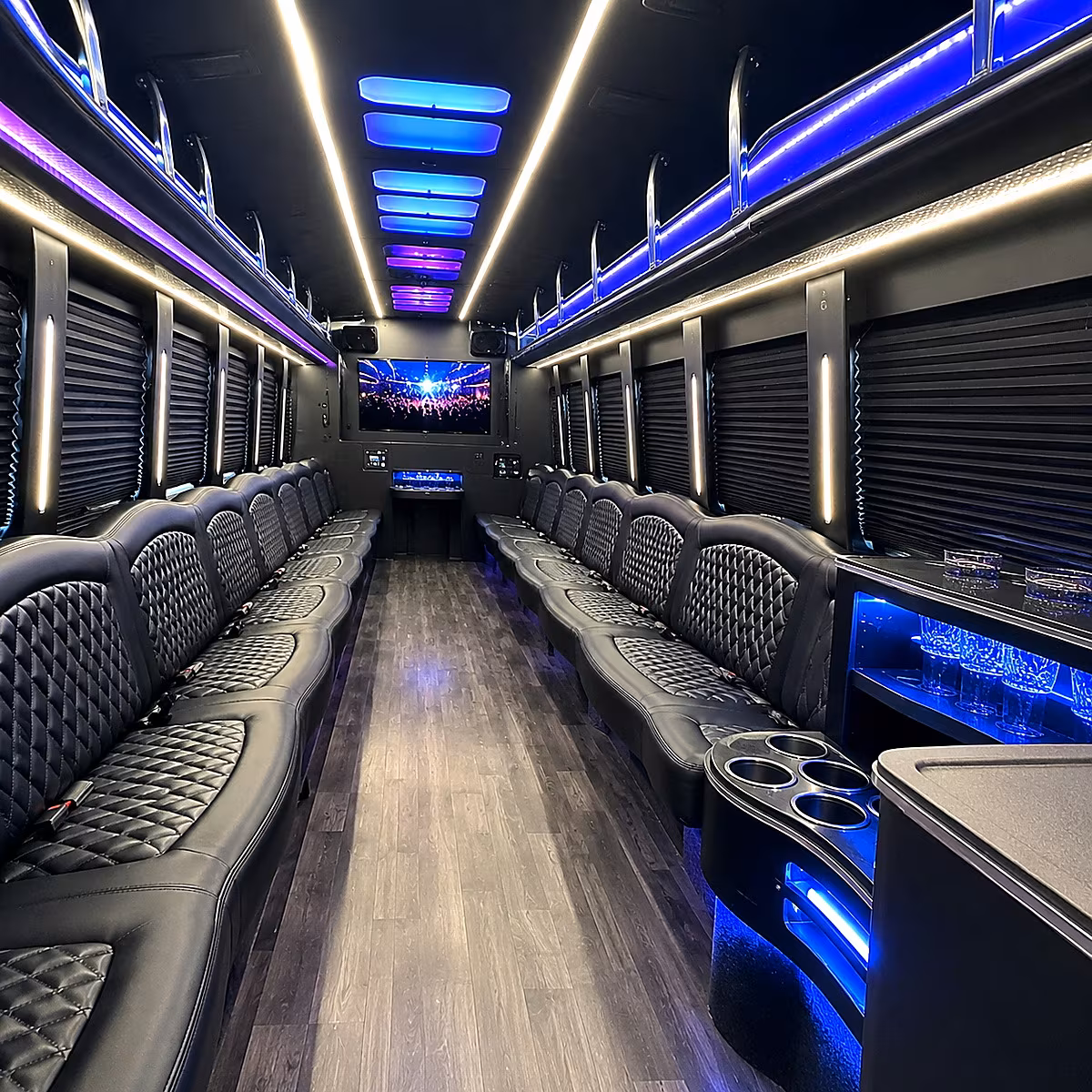 Ontario Bachelor & Bachelorette Transportation party bus interior