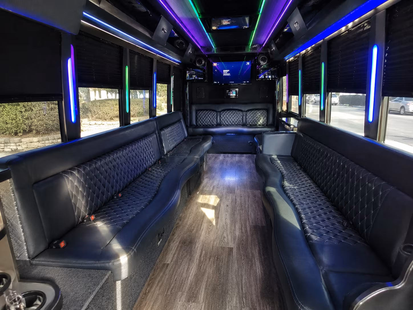 Ontario Birthday, Sweet 16, & Quinceañera Transportation party bus interior